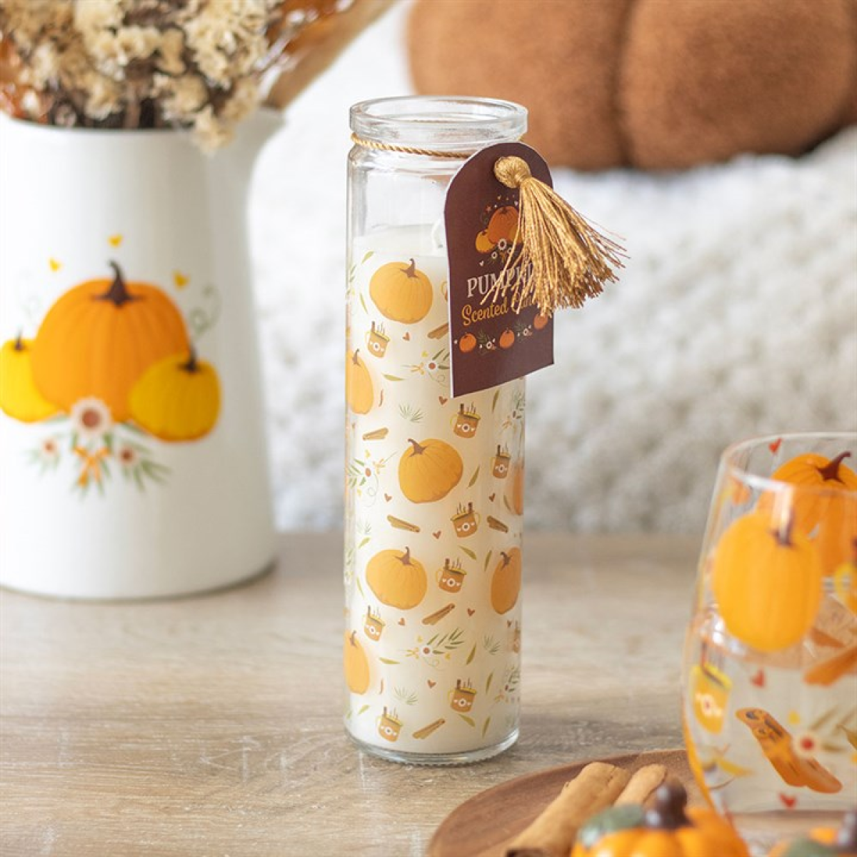 Pumpkin Print Tube Candle