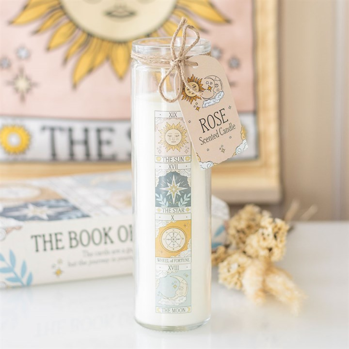 Vintage Tarot Rose Tube Candle
