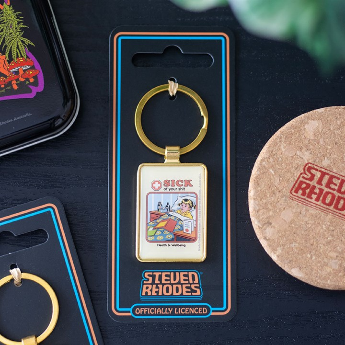 Sick of Your Shit Keyring by Steven Rhodes